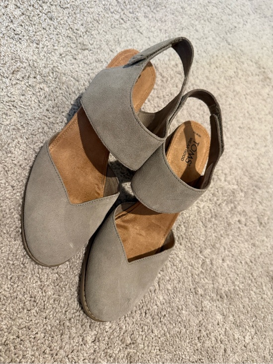 Toms Shoes - Toms Gray Suede Slingback Mules